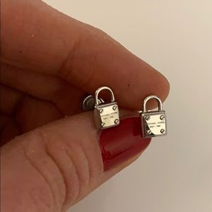 Michael Kors Silver Lock earrings